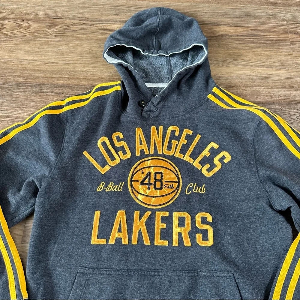 Adidas Los Angeles Lakers Springfield Hoodie Sweatshirt Medium Gray/Gold 2013 LA